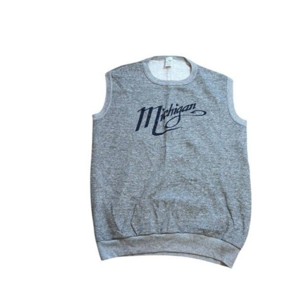 Vintage Artex Michigan Wolverines Sleeveless Sweatshirt Mens Size Large 70s- 80s